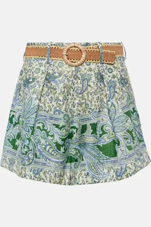 ZIMMERMANN Bedruckte Shorts Ottie aus Leinen