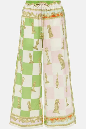 ALÉMAIS Alémais Bedruckte Culottes Checked aus Leinen