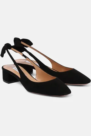 Aquazzura Slingback-Pumps Very Bow 35 aus Veloursleder