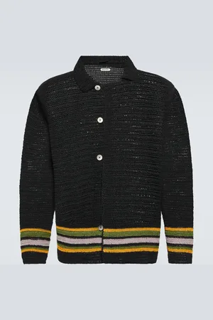 BODE Cardigan Harbor Stripe aus Häkelstrick