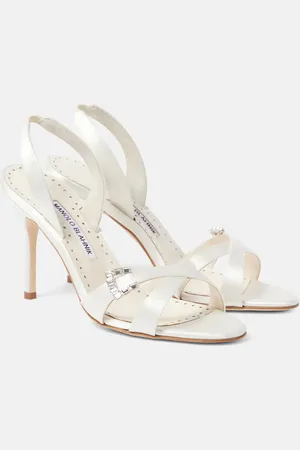 Manolo Blahnik Verzierte Slingback-Sandalen Ramisli aus Satin
