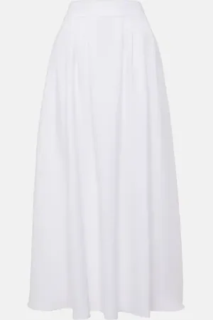 Loro Piana High-Rise-Midirock Sabina aus Leinen