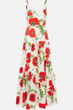 Oscar de la Renta Maxikleid aus Popeline