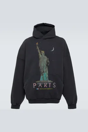 Balenciaga Bedruckter Hoodie Paris Liberty aus Baumwolle