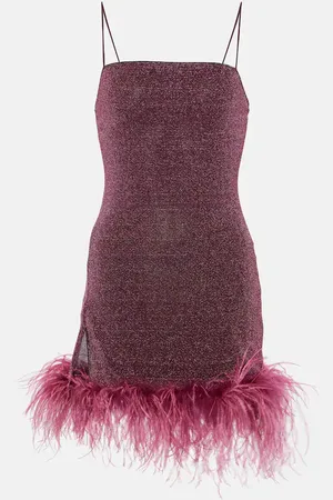 Oseree Oséree Minikleid Lumière Plumage mit Federn
