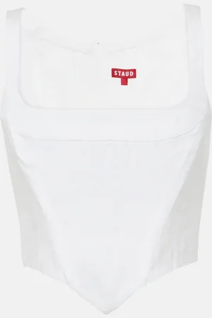 Staud Bustier-Top aus Leinen