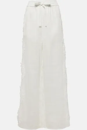 ZIMMERMANN Weite Hose Halliday aus Leinen mit Spitze