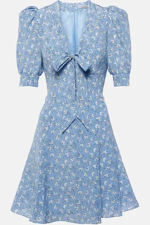 Alessandra Rich Bedrucktes Minikleid aus Seide