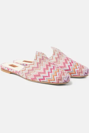 Missoni Slippers aus Häkelstrick