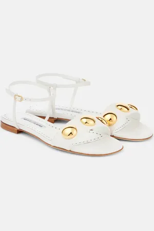 Manolo Blahnik Verzierte Sandalen Chaouhen aus Leder