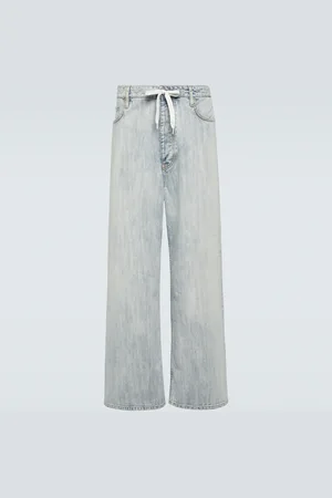 Balenciaga Weite Mid-Rise-Hose aus Baumwoll-Twill