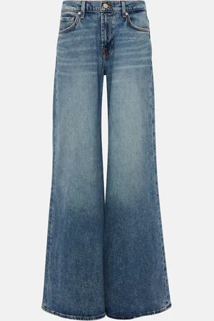 7 for all Mankind Mid-Rise Wide-Leg Jeans Willow