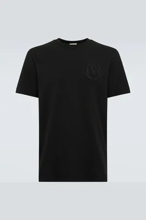 Moncler Besticktes T-Shirt aus Baumwolle