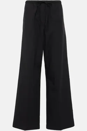 Totême Weite High-Rise-Hose aus Baumwolle