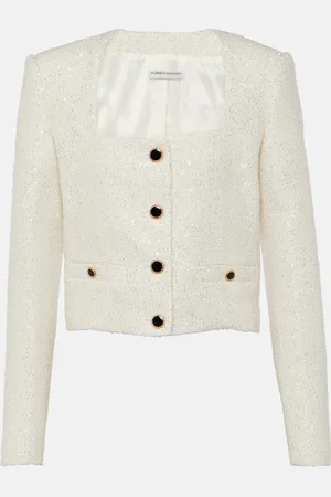 Alessandra Rich Jacke aus Tweed mit Pailletten