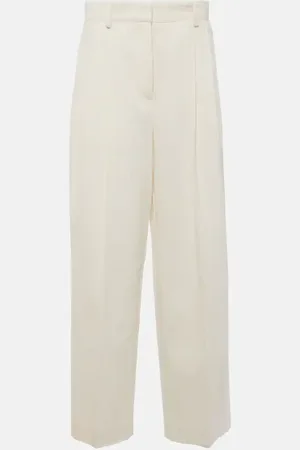Totême Weite High-Rise-Hose aus Seide und Baumwolle