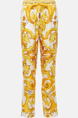 Dolce & Gabbana Gerade Hose Majolica aus Seide