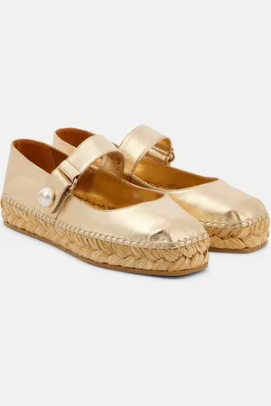 Jimmy Choo Espadrilles Fayence aus Metallic-Leder