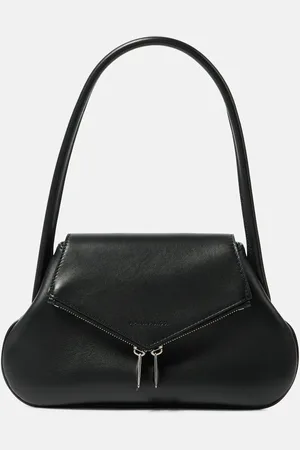 Amina Muaddi Schultertasche Gemini Flat aus Leder