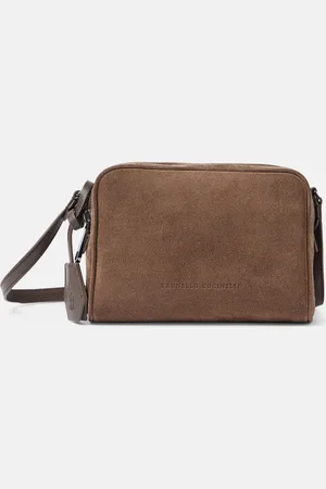 Brunello Cucinelli Schultertasche Small aus Veloursleder