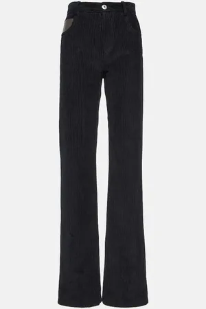 Bottega Veneta Gerade High-Rise-Hose aus Baumwoll-Cord