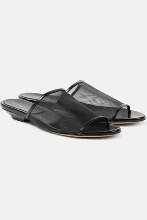 Khaite Pantoletten Marion aus Mesh mit Leder
