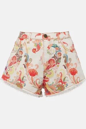 Etro Bedruckte Mid-Rise Jeansshorts
