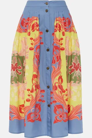 Etro Bedruckter Midirock aus Baumwollpopeline