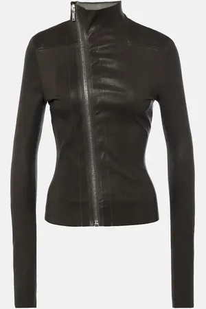 Rick Owens Jacke Gary aus Leder und Baumwolle