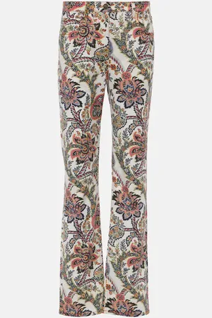 Etro Bedruckte Mid-Rise Straight Jeans