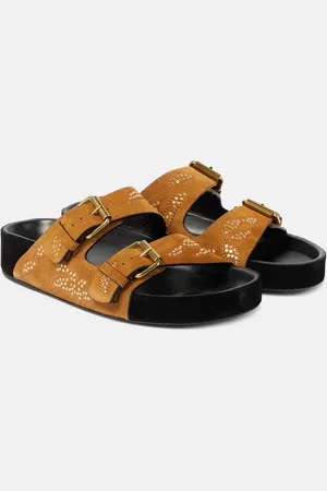 Isabel Marant Verzierte Sandalen Lennyo aus Veloursleder