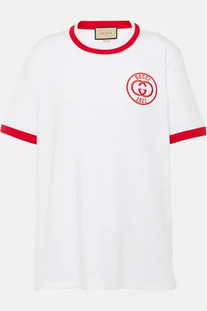 Gucci Besticktes T-Shirt aus Baumwoll-Jersey