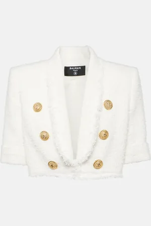 Balmain Cropped-Jacke Spencer aus Tweed