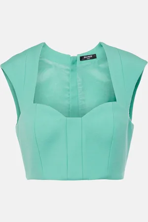 Balmain Cropped-Top aus Wolle