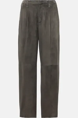 Brunello Cucinelli Gerade Hose aus Veloursleder