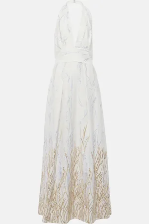 Elie saab Bestickte Robe aus einem Baumwollgemisch
