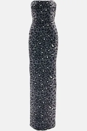 ALEX PERRY Bedruckte Robe aus Samt