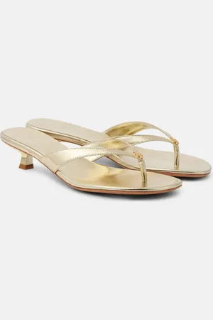 Tory Burch Sandalen aus Metallic-Leder