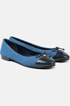 Tory Burch Ballerinas aus Denim mit Leder