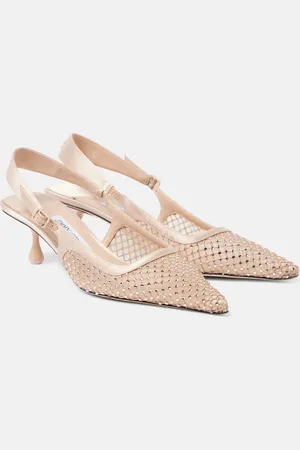 Jimmy Choo Slingback-Pumps Amel 50 aus Mesh mit Kristallen