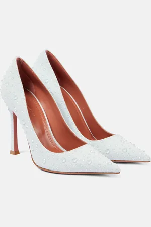 Amina Muaddi Pumps Elsa 105 aus Denim