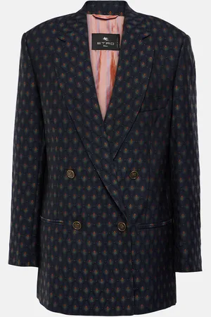 Etro Bedruckter Blazer aus Wolle und Baumwolle