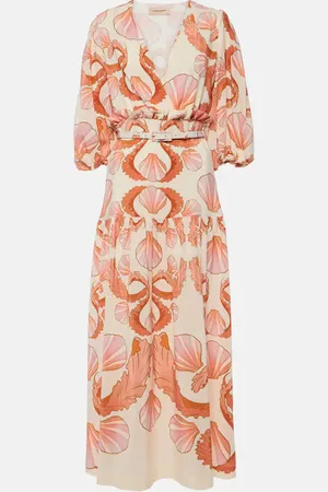 Adriana Degreas Maxikleid Seashell aus Seide