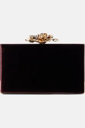 Victoria Beckham Clutch Frame Flower Mini aus Samt