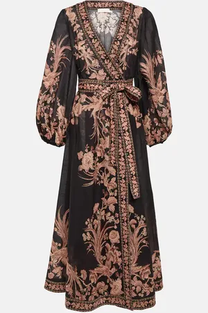 ZIMMERMANN Bedrucktes Wickelkleid Waverly aus Baumwolle