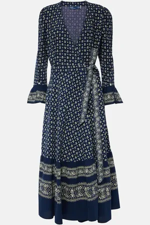 Ralph Lauren Bedrucktes Wickelkleid aus Baumwolle