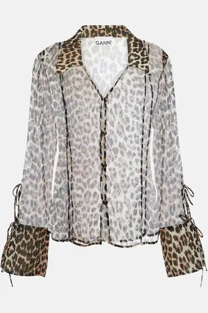 Ganni Bedrucktes Hemd aus Chiffon