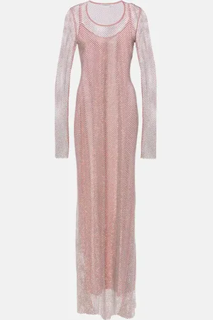 Sportmax Robe aus Mesh mit Kristallen