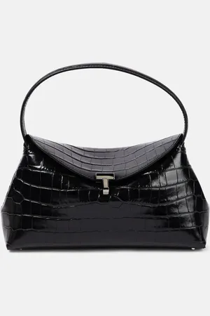 Totême Clutch T-Lock aus Leder