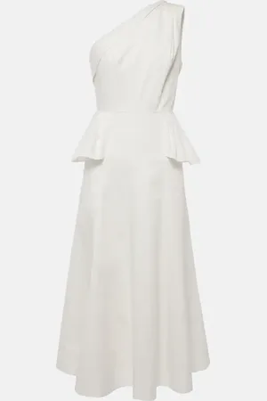 Roland Mouret One-Shoulder-Midikleid aus Baumwollpopeline